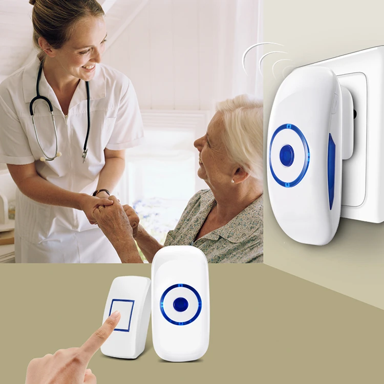 2021 New Design Wireless Motion Detector Door Bell System Power Source Plug and Battery Apartment Alarm System
