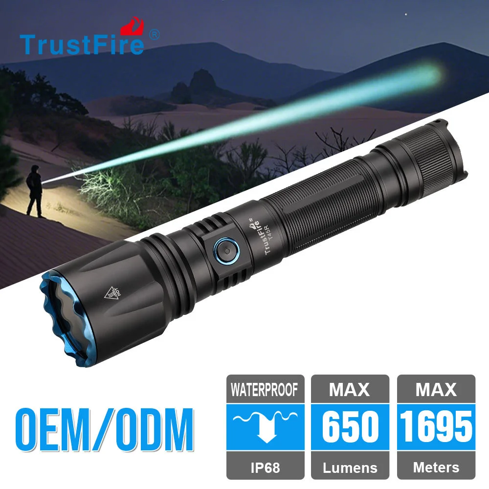 TrustFire T45R LEP懐中電灯 650ルーメン 航空アルミニウム製トーチ