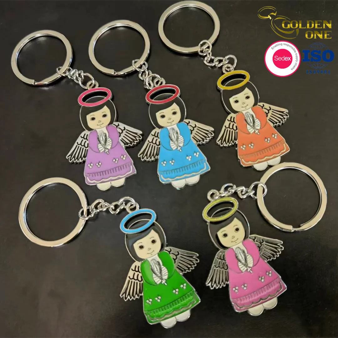 Popular Selling  Design Your Own Key Chain Shaped Keyring Lovely Fake Diamond Shiny Nickel Crown Custom Keychain Manufacturer