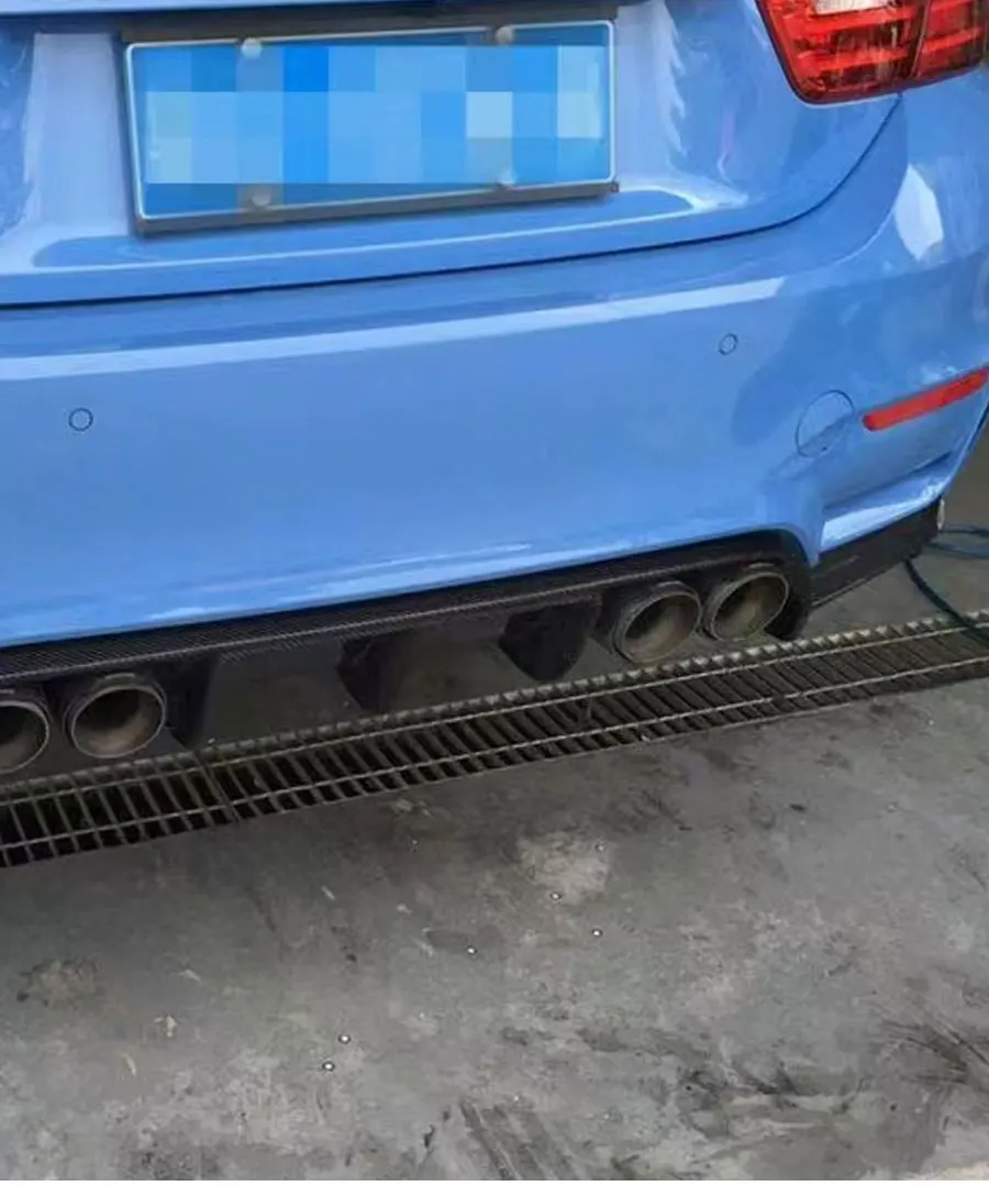 V Style Carbon Fiber Rear Bumper Diffuser Lip for BMW F80 M3 F82 F83 M4 ...