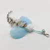 Blue pompom feather-Blue