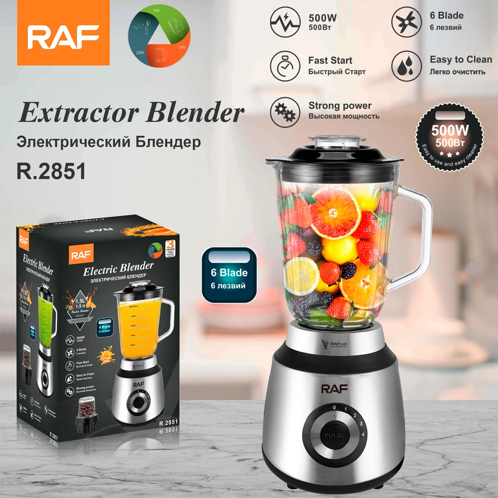 2 In 1 Raf Multifunctional Juicer Food Processor Electric Blender Smoothie  Maker Mixer Spice Coffee Grinder