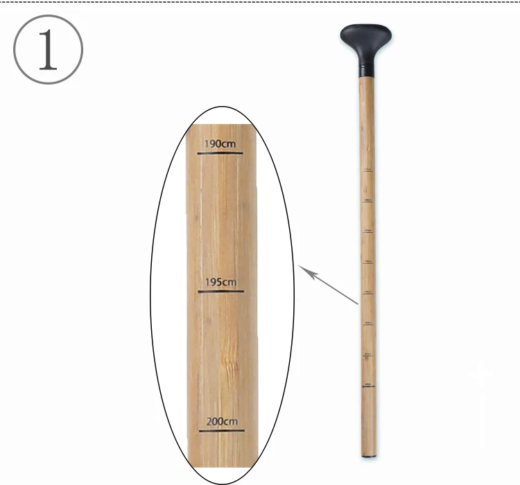 Bamboo Skin Carbon Fiber Kayak Paddle Accessory Inflatable Stand Up Paddle Surf Carbon Fiber Shaft