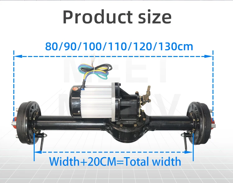 Custom 4860v2200w Brushless Motor Shift Differential Rear Axle