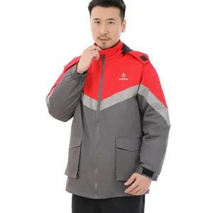 Factory Large Winter Safety and Labor Protection Unisex Windproof & High Tenacity Grey Work Jacket