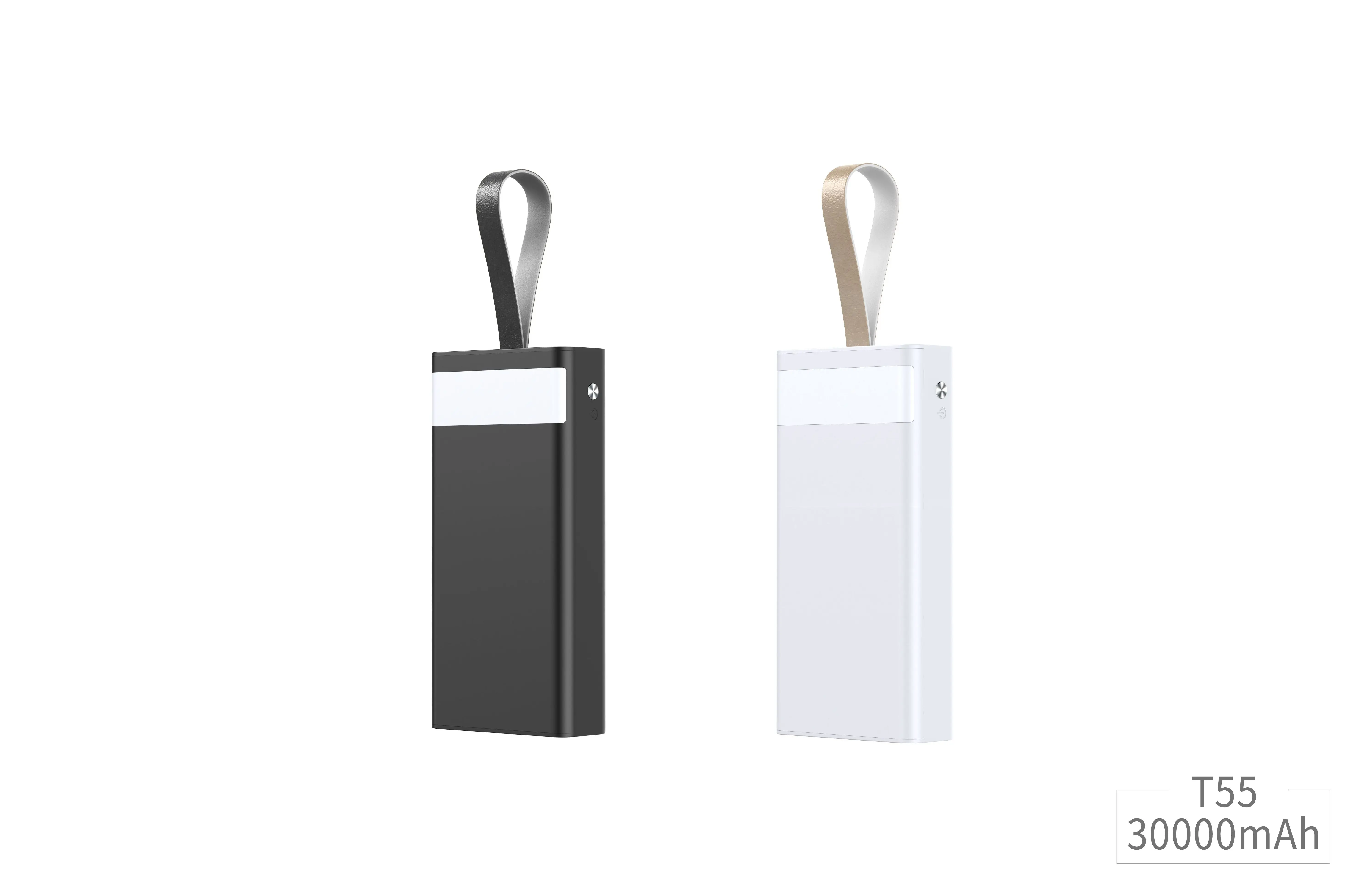 RingTeam 30000mAh Power Banks T55 With PU Leather Portable Rope Portable Fast Charging Mobile Charger Power Bank factory