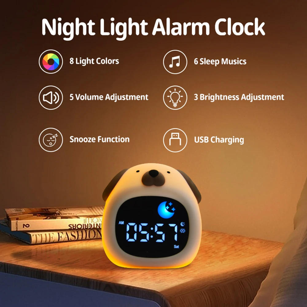 Customized Sleep Trainer Multifunctional Digital Alarm Clock Baby Sleep Portable Sound White Noise Machine Touch Night Light