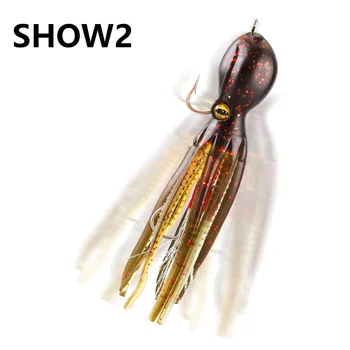 11cm 19g Octopus Soft Bait Double Hook Iron Plate Jig Plastic Sea Fishing Boat Bait for Tuna & Bass Deep Sea & River Fishing – Soft Lure – view 4