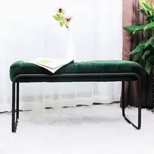 Custom Foldable Green Velvet Ottoman Sofa Gold Legs Bedroom Fabric Bench with Storage Bed End Pouf Shoes Changing Stool