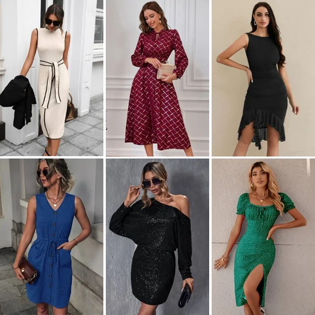 2024 Brand Bulk Apparel Big Discount Ladies Dress Liquidation Stock  Clearance Sale Womens Dresses Assorted Bulk Clothes