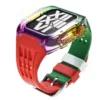 pin buckle rainbow gradient shell-red and green strap