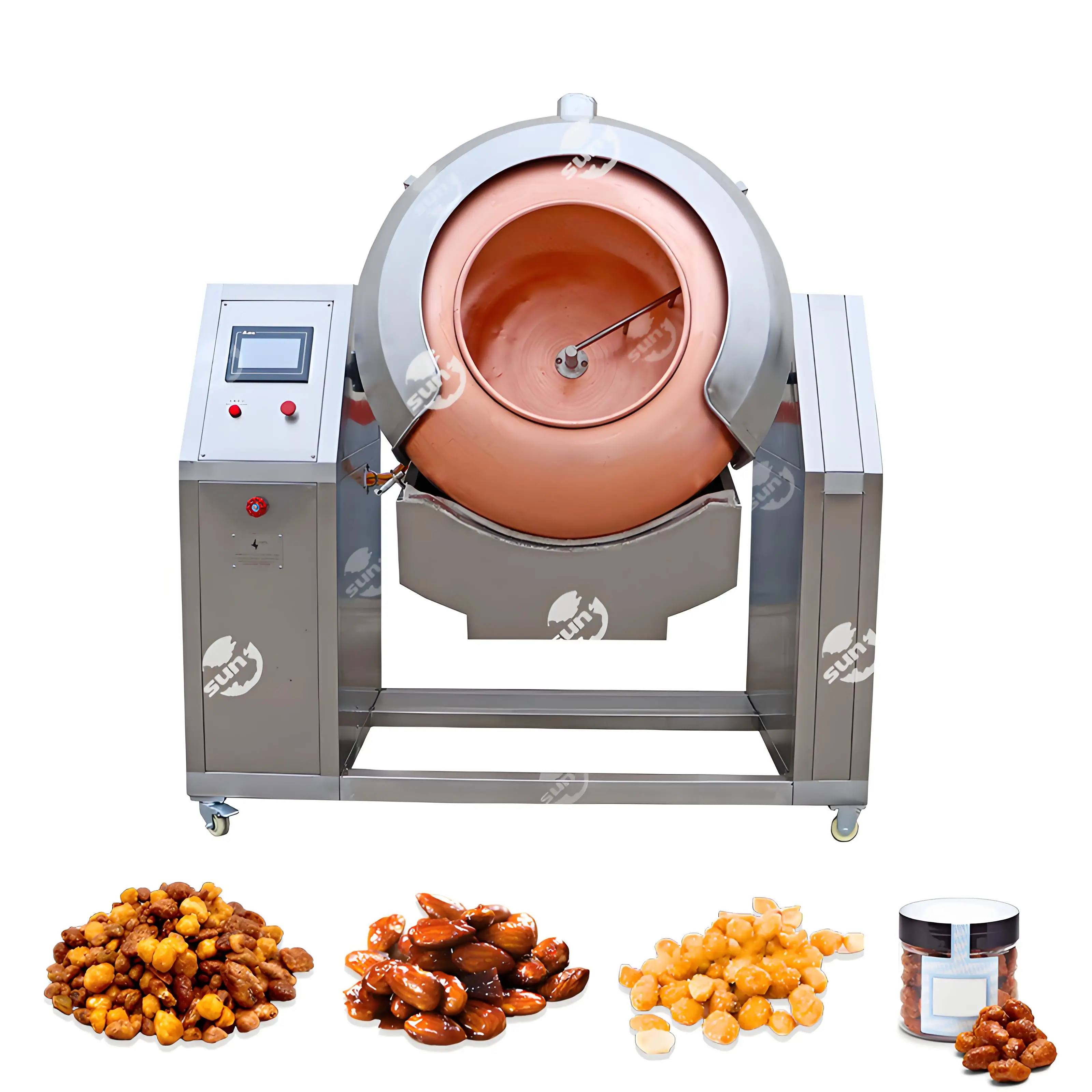 Other Snack Food Automatic Processing Glazed Walnuts Chocolate Honey Caramelized Peanut Almond Sugar Pan Nut Coating Machine