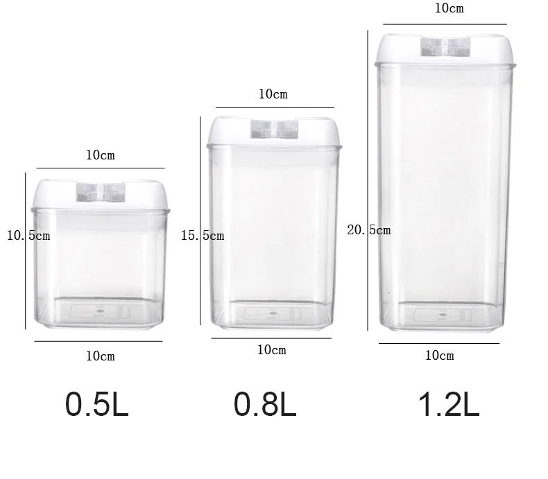 6 Pack Airtight Food Storage Container Set BPA Free Clear Plastic Kitchen and Pantry Organization Containers