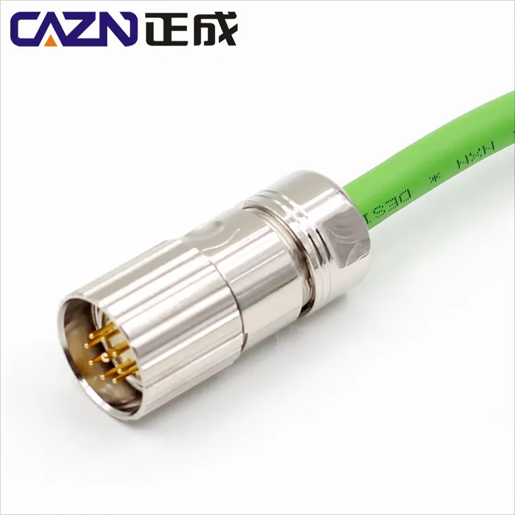 M23 Metal Shield Socket  KUKA Robotic Arm Connector 6 7 9 12 17pin Logistics Sorting Robot M23 signal Connector