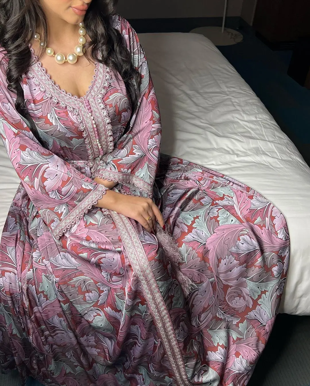 Wholesale Custom Islamic Printed Middle East Arab Dubai Caftan Muslim
