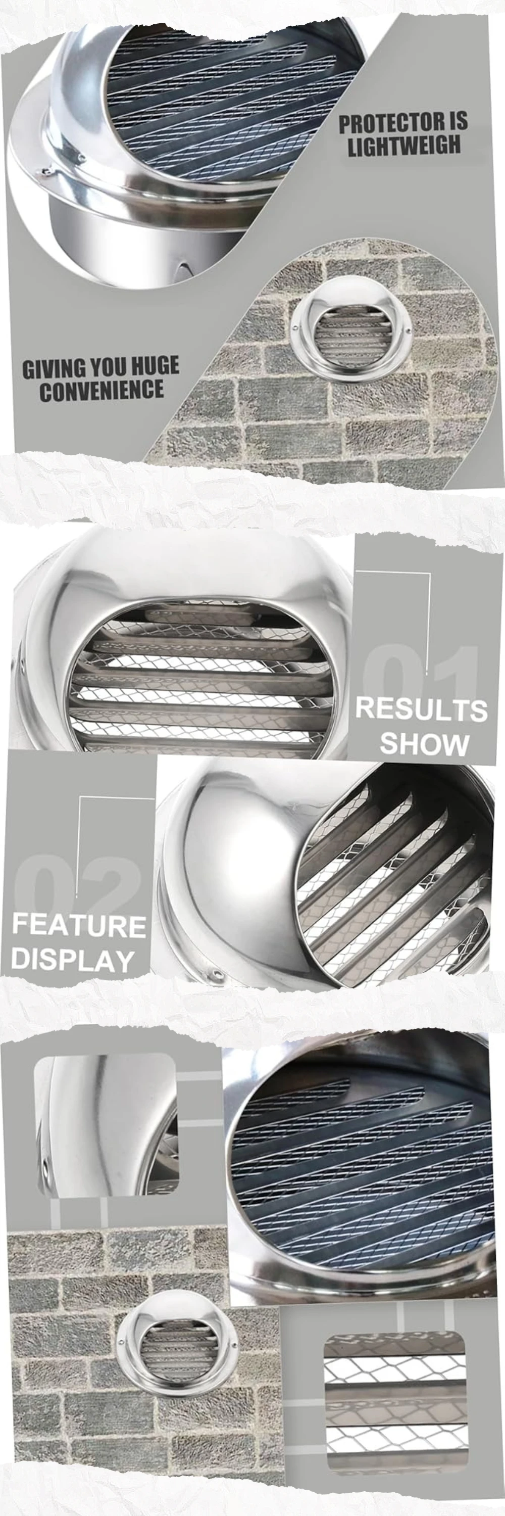 Stainless Steel Wall Exhaust Hole Cover