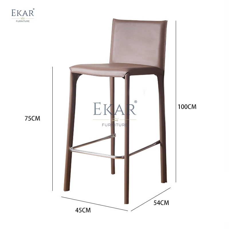 product modern bar stool with leather upholstery and metal frame-65