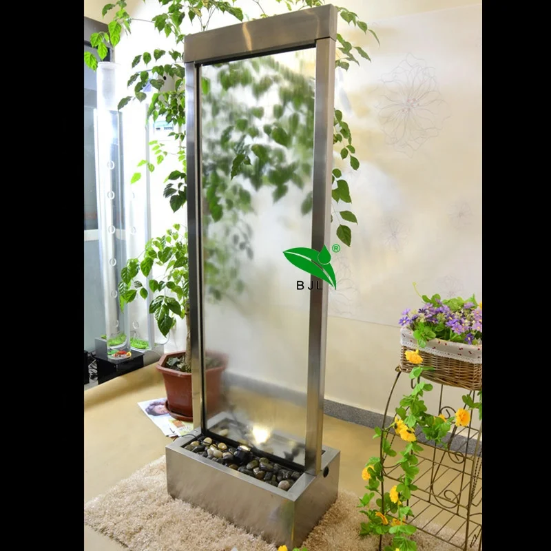 Водопад из закаленного стекла с основанием нержавеющей