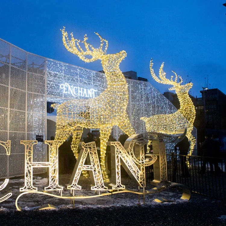 Super Large Christmas Reindeer Decor with LED Lights - Perfect for Outdoor Christmas Home Decor and Ornaments
