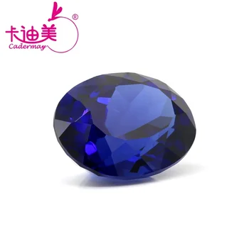 Cadermay Jewelry Lab Grown Royal Sapphire Oval Excellent Cut 7x9mm 8x10mm 10x12mm Blue Sapphire Loose Stones For Jewelry Making