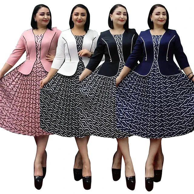 African Fall Women Print Autumn New Plus Size Long Skirt Jacket Two-piece Set Elegant Luxury Office Lady Dresses