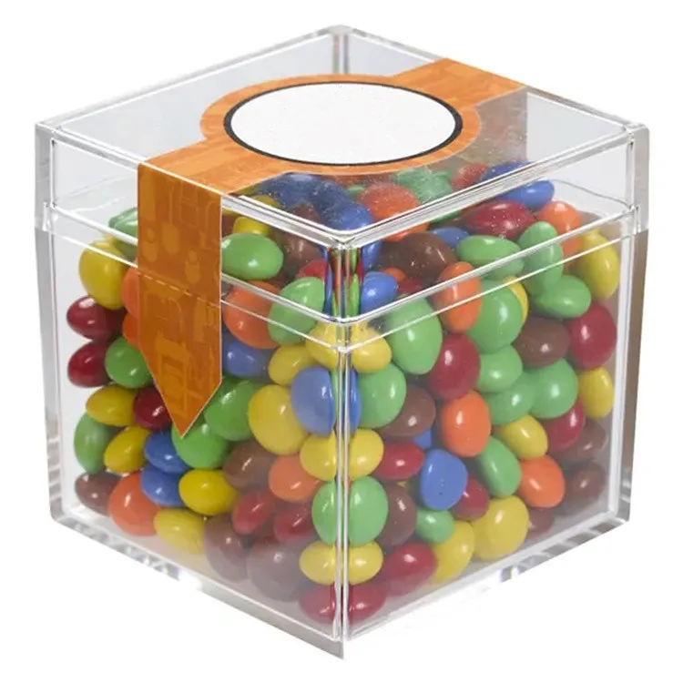 6 Stuks Acryl Doos, Helder Acryl Plastic Vierkante Kubussen Kleine Vierkante Opbergdoos Containers, Snoep Dozen Feest Gunst Doos Met Deksel Voor Snoep Sieraden Display