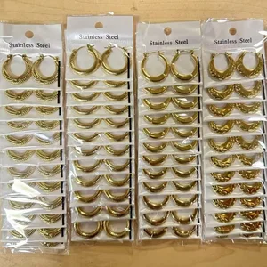 18k Gold Plated Titanium Earrings for Women Wholesale Bulk Skin Friendly Trendy Designs for Resale Business