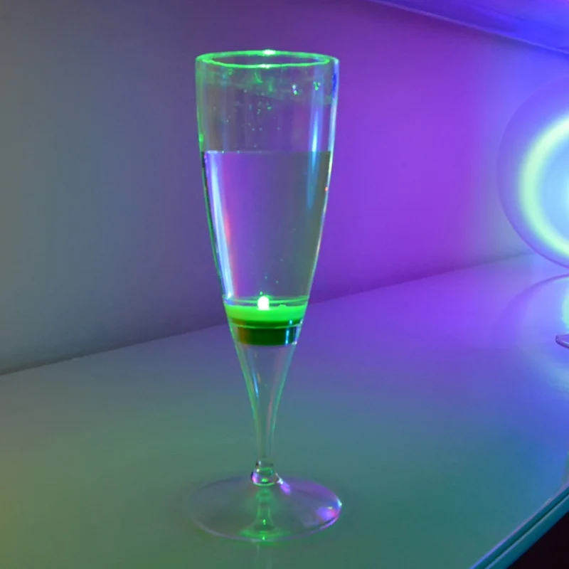 Cheap clear LED RGB Colorful Light up Promotional Celebration Party bar Weeding Plastic Led champagne Cups