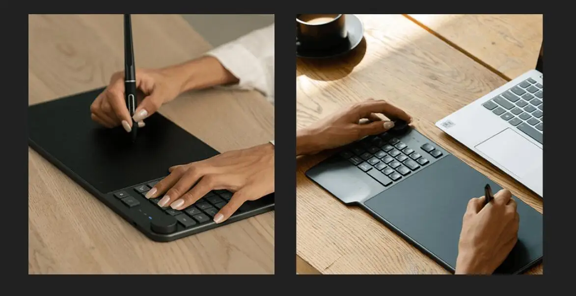 Huion Inspiroy KeyDail KD200 9x6 Inches Interactive Wireless Digital Pen Graphic Drawing Tablet with Keyboard