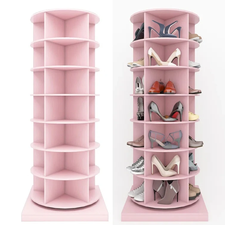 Mega Rotating Shoe Cabinet Organizer 360 Degree Spinning Shoe Racks