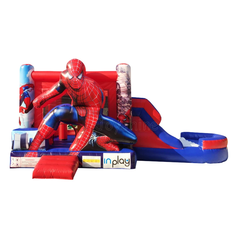 Commercial Inflatable Spiderman Jumper Bouncy Castle Kids Fun Jump Air Bounce House With Slide