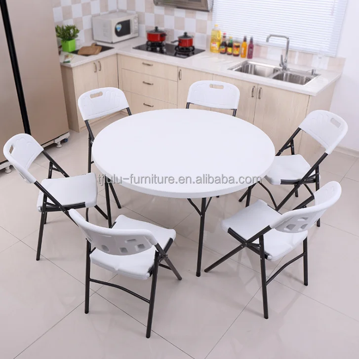 Outdoor Weeding White Plastic Folding Tables And Chairs For Garden