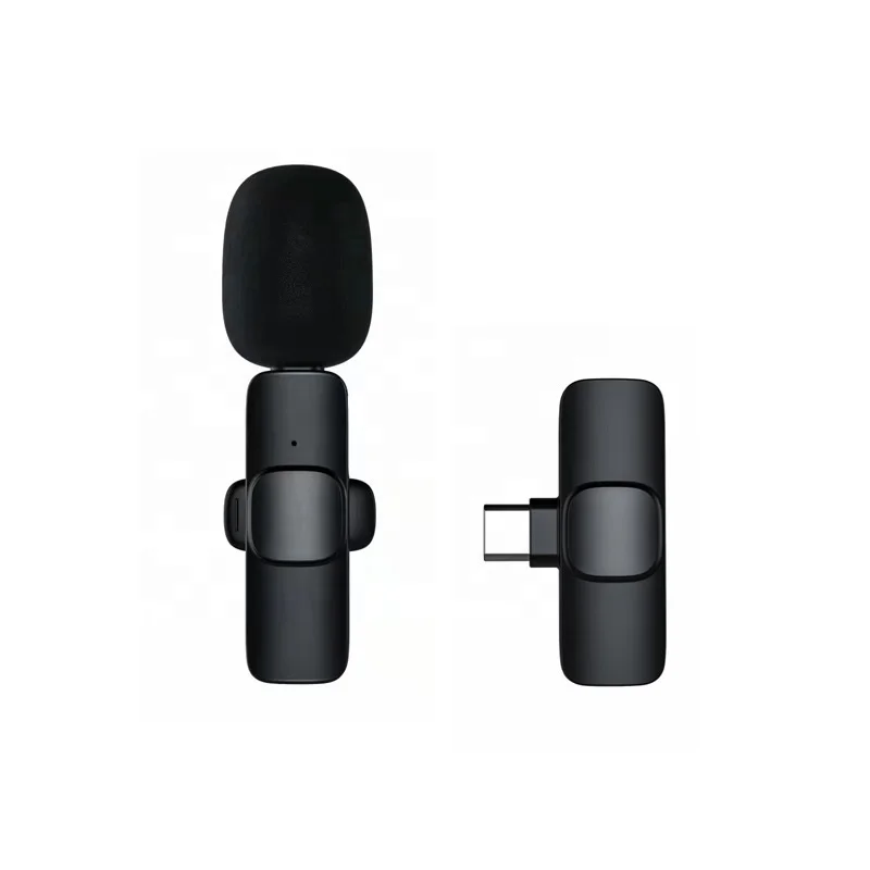 New K9 Wireless Lavalier Microphone 2in1 Noise Cancellation Mini Portable Mic for Iphone Android Live Streaming Vlog Recording