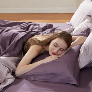 High Quality Bamboo Bed Sheet Soft Organic Print Luxury Fitted Bed Sheets Embroidered Bedsheet Set With Pillow Case