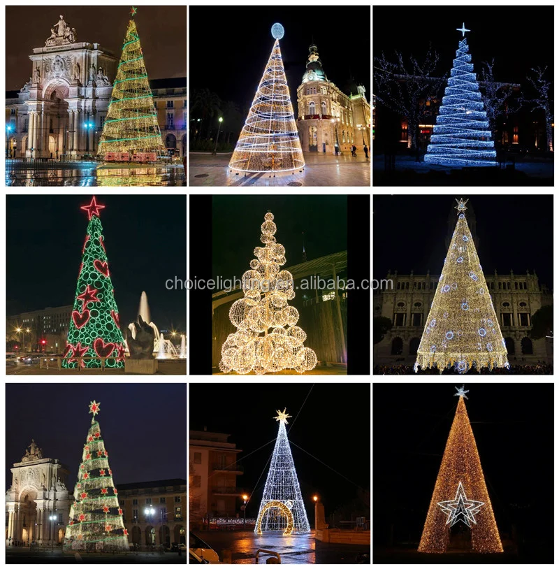 Outdoor 20ft 30ft 40ft 50ft LED Artificial Holiday Decorative Giant ...