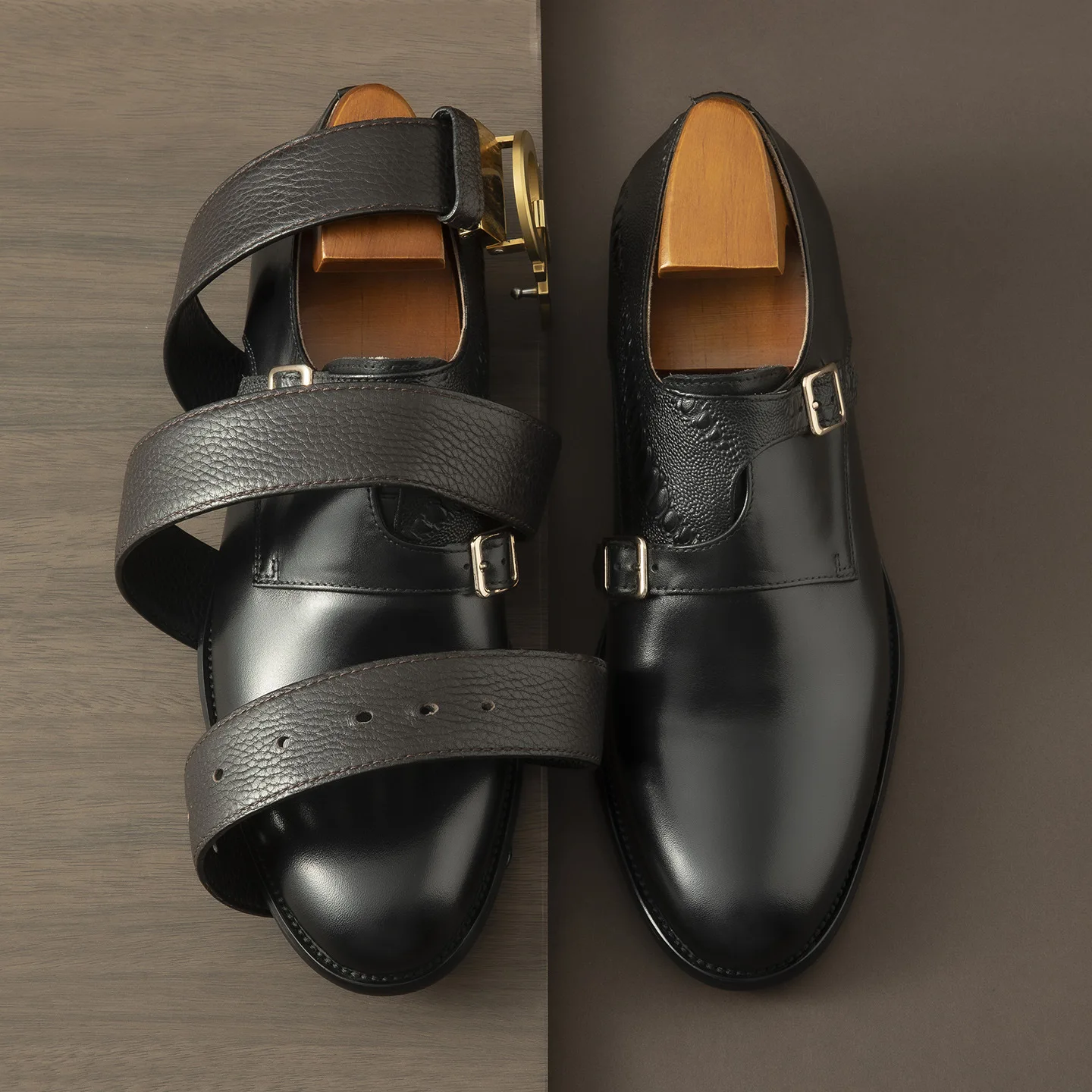 Men's Dress Shoes Italian Style Formal Genuine Leather Shoes Buckle Strap  Handmade Office Business Formal Oxford Shoes for Men