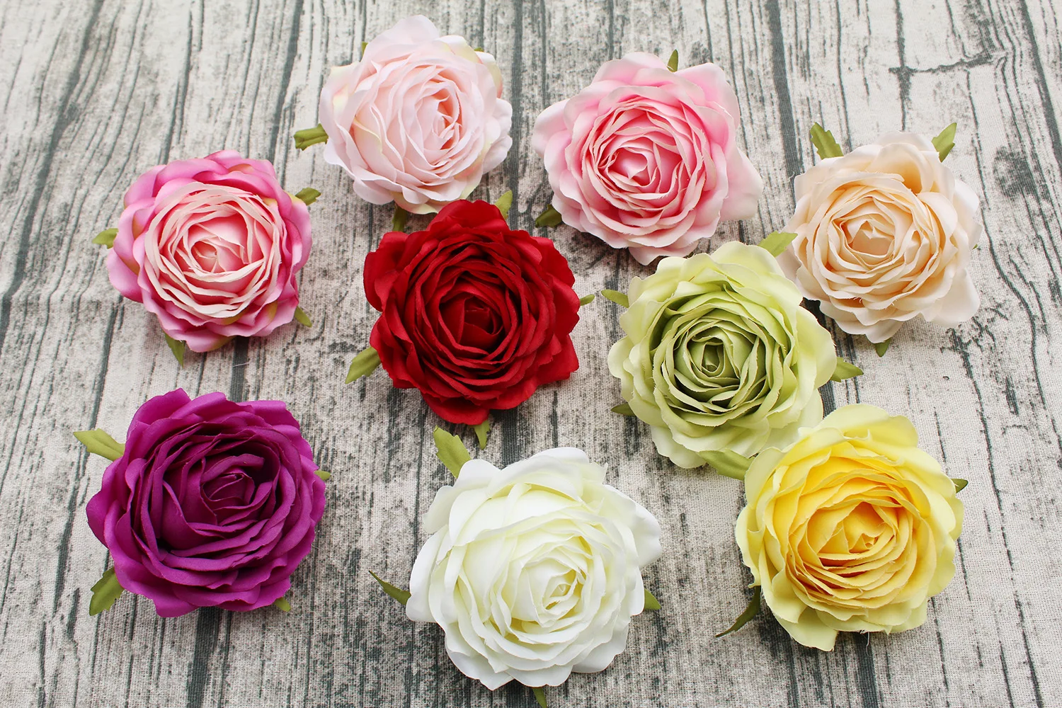 New Arrival Colorful Silk Large Artificial Flower Heads Wholesale