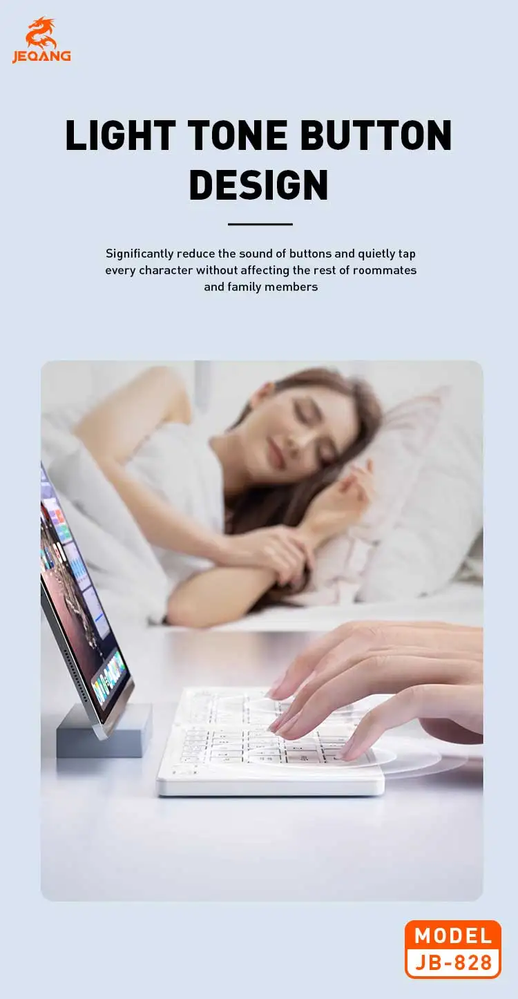 Jeqang JB-828 BT Ultra-Thin Folding Keyboard 2-Fold Design for Table and Laptop Use New Product