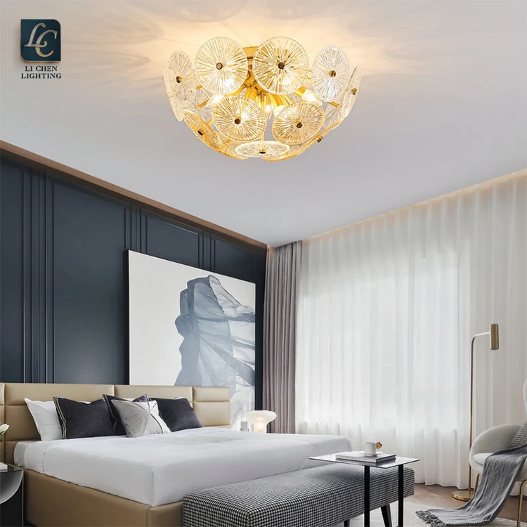 P0040 Contemporary Style Indoor Decoration Living Room Dining Room Luxury glass ball flower ceiling lamp