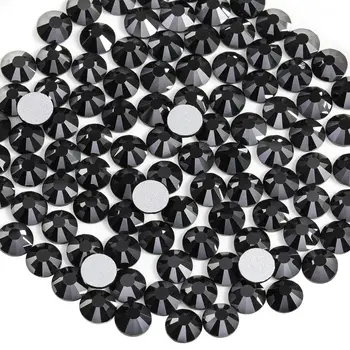 High Quality SS6-SS20 Jet Hematite 14400pcs Glass Rhinestones Crystal Hotfix Rhinestone Factory for Wedding Dress Garment