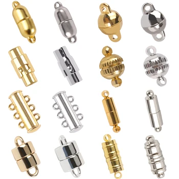 Stainless Steel Strong Magnetic Clasps for Leather Cord Bracelet Necklace Magnet End Clasp Connectors for DIY Jewelry Making