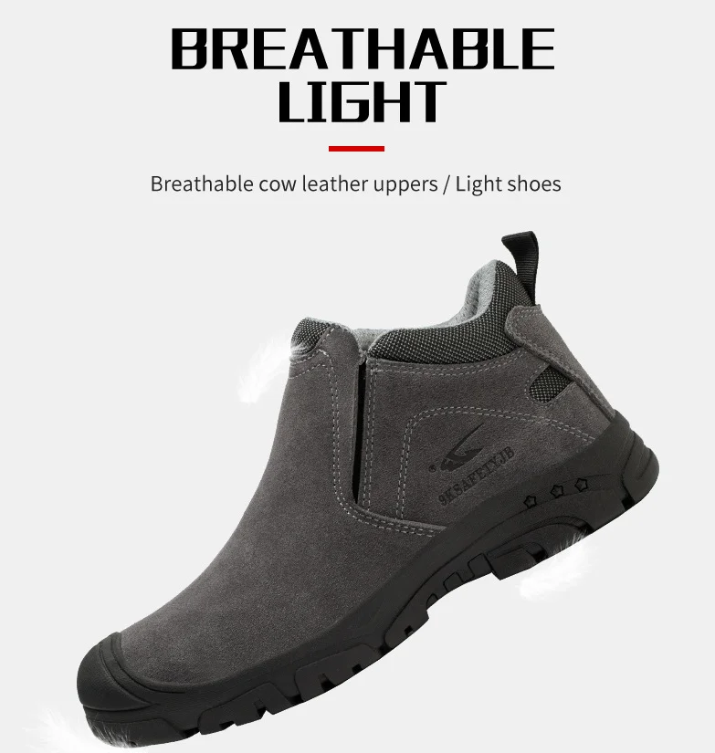 Hot Sale Steel Toe Safety Shoes For Men Lightweight Breathable Leather