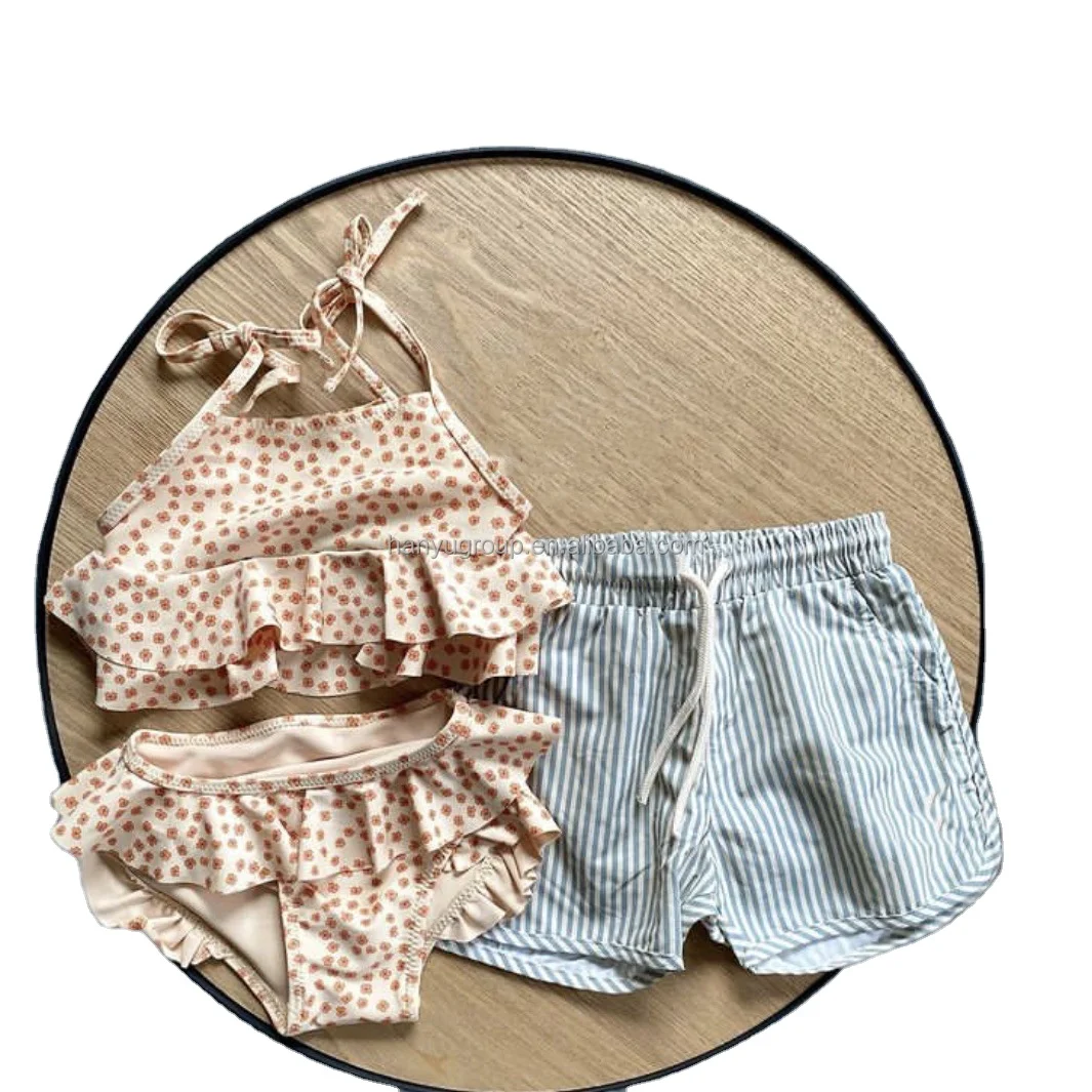 Лето 2021 купальник для маленьких девочек с длинным рукавом пляжный защитой от солнца Быстросохнущий высокой эластичностью детский цветочным