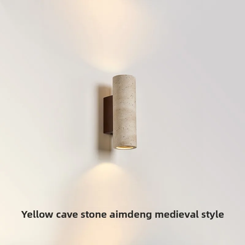 مصباح حائط LED عصري 2024، أنيق وعصري من النحاس، ضوء أبيض دافئ لغرفة النوم وجوار السرير وغرفة المعيشة وممر الدرج مع حجر