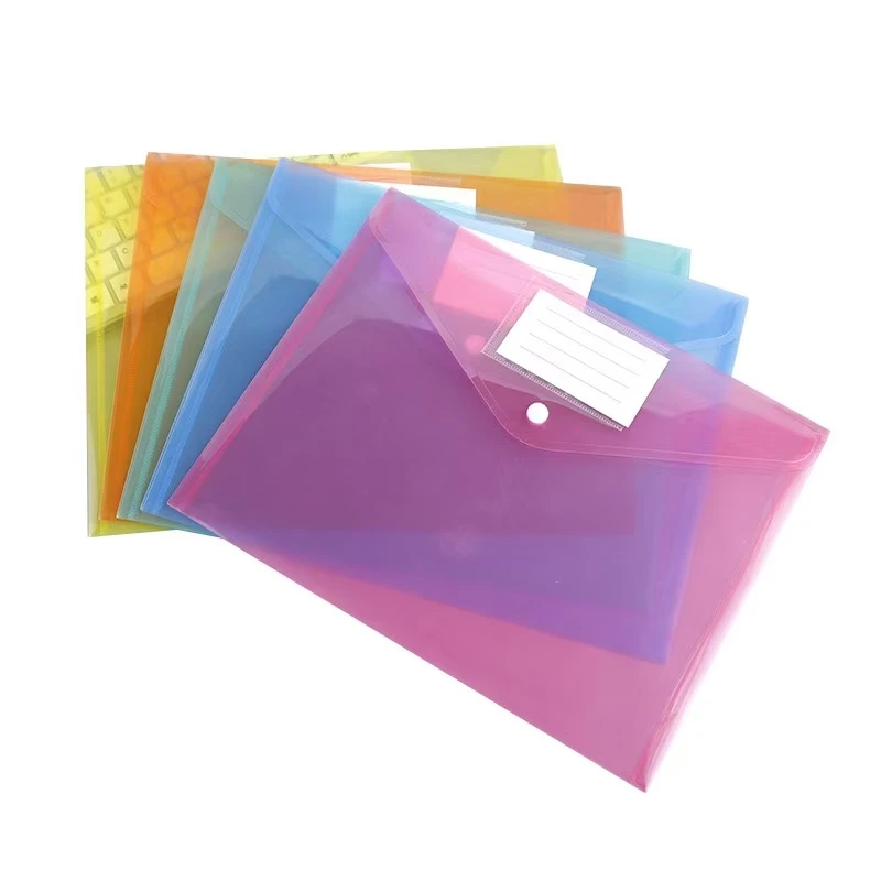 Wholesale Customizable A4 Size Clear PP Document Bag Snap Button ...