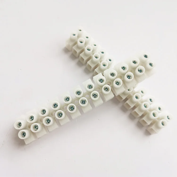 Nylon Terminal Block Electrical Cross Screw Type PA8-12 Pin Wire Connectors Wire Terminal Block