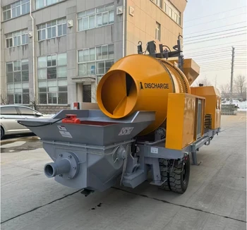 Factory supplier trailer concrete mixing and pump for construction work concrete mixer with pump diesel running