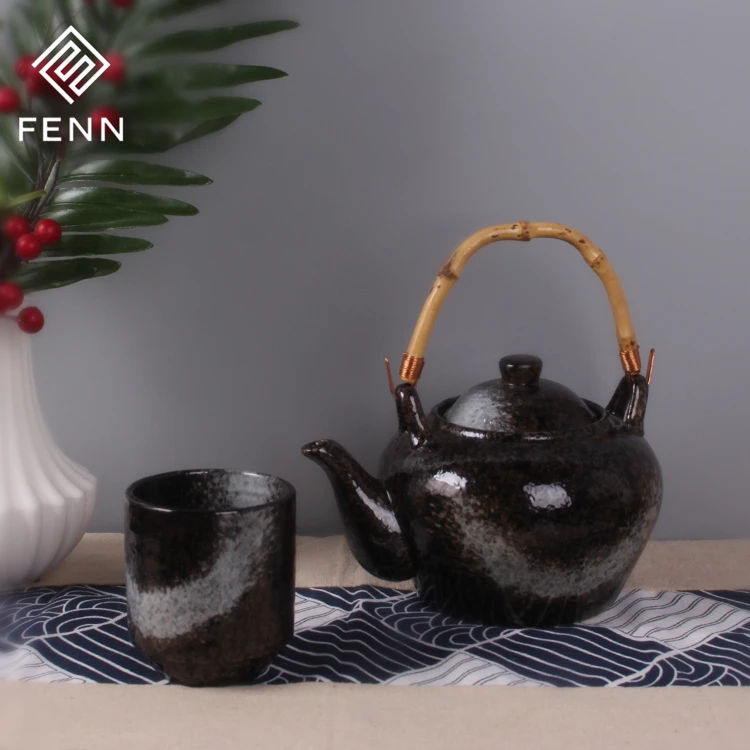 product fenn wholesale restaurant used vintage black japanese porcelain custom tea set tea pot sets with tea cup for hotel-60