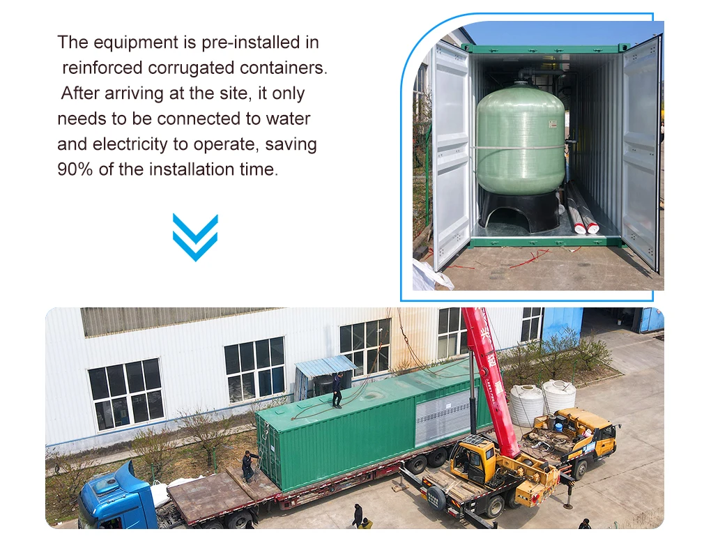 Containerized Drinking Water Purification System RO Water Treatment Plant Reverse Osmosis Machine for Industrial Water Filter factory