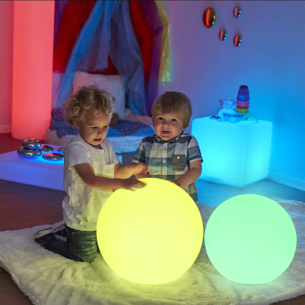 PE Material IP65 High Waterproof & High Brightness 60cm RGB Full-Color LED Ball Rechargeable Long-Lasting Outdoor Courtyard Decoration Light